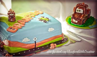 Mater Birthday Cake with 3-D Mater Baby Smash Cake - Cake by Jennifer's Edible Creations