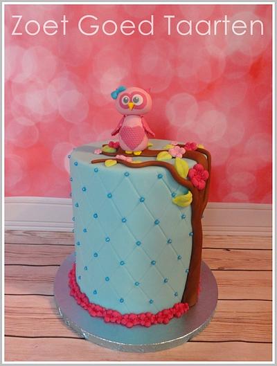 Double Barrel Owl Rainbow Cake - Cake by Zoet Goed Taarten