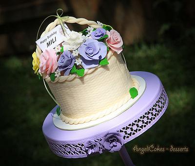 Basket Flowers Cake - Cake by Angelica Galindo