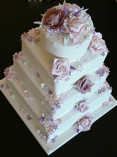 Lavender and pink wedding cake  - Cake by Cherish Cakes by Katherine Edwards