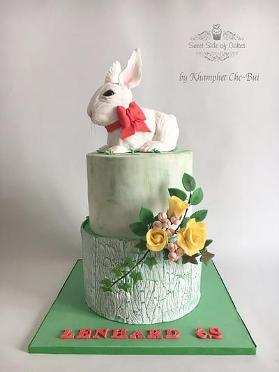 White Rabbit Birthday cake  - Cake by Sweet Side of Cakes by Khamphet 