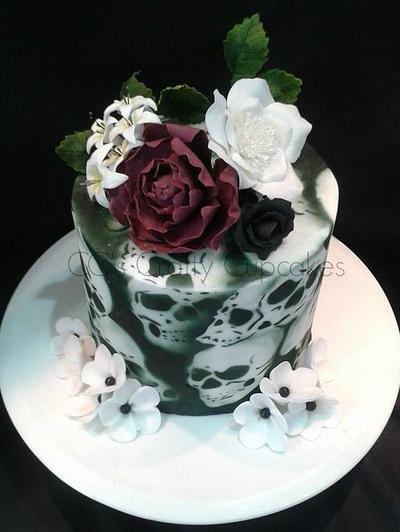 Airbrushed skull  - Cake by Cathy Clynes