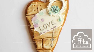 Rustic heart - oval frame - Cake by PUDING FARM