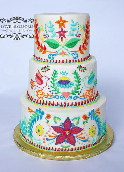 Mexican Embroidery Custom Art - Cake by Love Blossoms Cakery- Jamie Moon