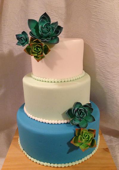 Succulent Wedding Cake - Cake by Maggie Rosario