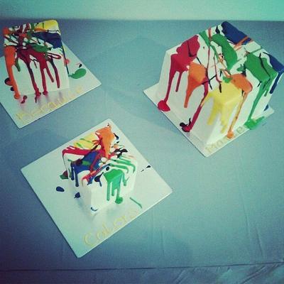 Paint splattered cake 2 - Cake by Rabarbar_cakery