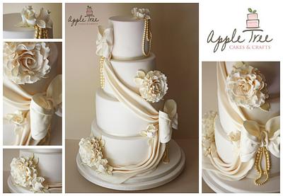 Ivory Elegance Wedding Cake - Cake by Apple Tree Cakes & Crafts