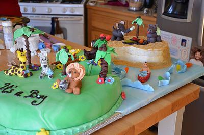 Baby Shower Jungle Island Cake - Cake by Lyn Wigginton