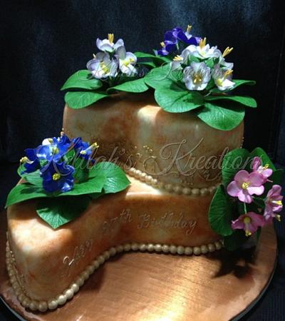 African Violet Birthday  - Cake by Kelilah
