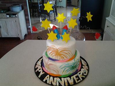 New Years / Happy Anniversary Cake - Cake by CakeJoce