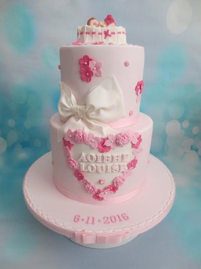 Aoibhe-Louise's pretty Christening cake - Cake by K Cakes