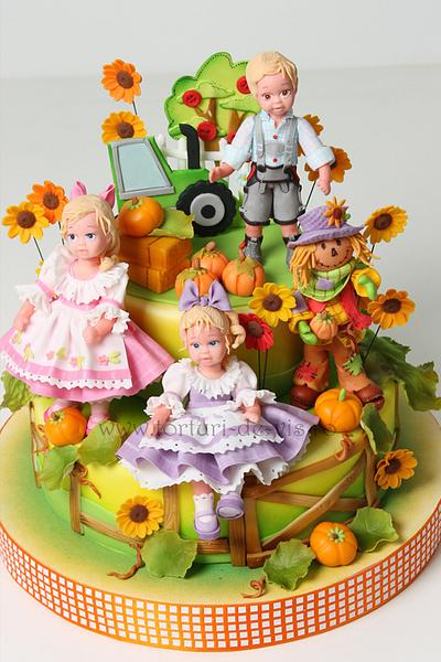 Children triplets farm - Cake by Viorica Dinu