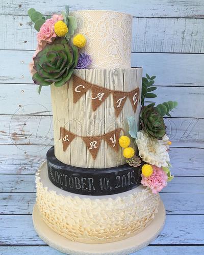 Rustic wedding cake  - Cake by Natasha Rice Cakes 