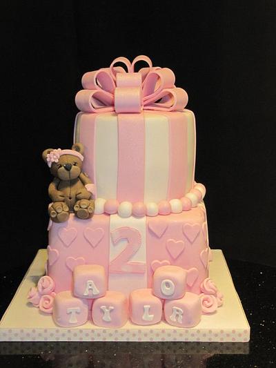 pretty in pink cake  - Cake by d and k creative cakes
