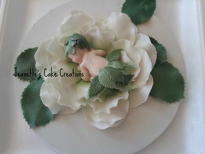 Flower Baby Cake Topper - Cake by Jeanette's Cake Creations and Courses