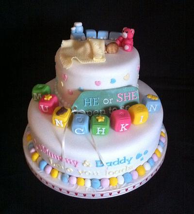 Gender reveal cake - Cake by Karens Crafted Cakes