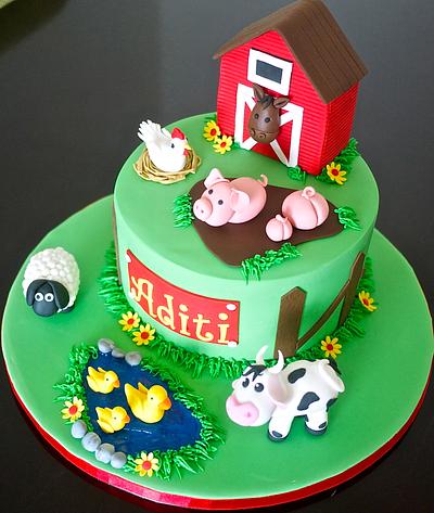 On the farm - Cake by Partymatecakes 