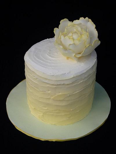 Ombre' buttercream and gumpaste peony - Cake by Shannon Davie