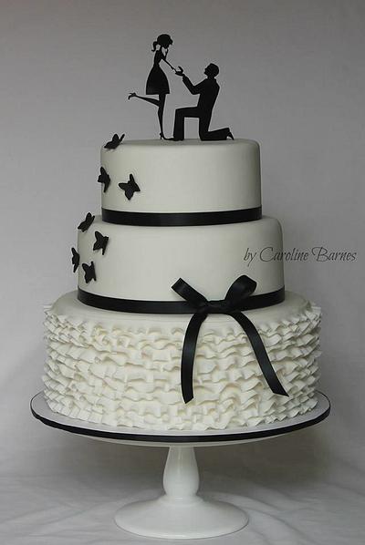 Silhouette engagement cake - Cake by Love Cake Create