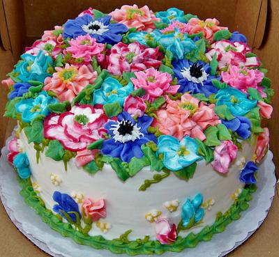 Buttercream floral fantasy - Cake by Nancys Fancys Cakes & Catering (Nancy Goolsby)