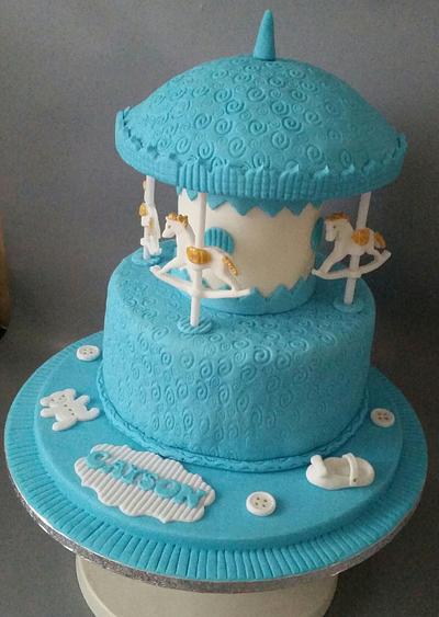 Carousel christening  cake - Cake by Eliz4cakes 