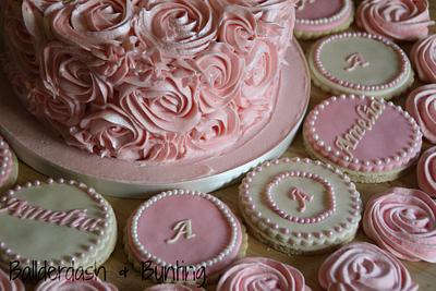 Pink dessert table selection - Cake by Ballderdash & Bunting