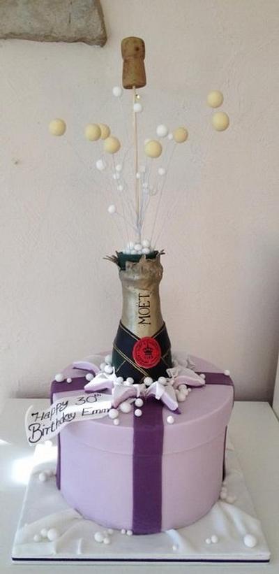 Exploding champagne bottle cake - Cake by Alison Lee