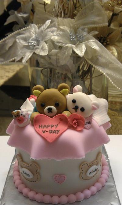 rilakkuma valentine's day cake - Cake by SaSaBakery
