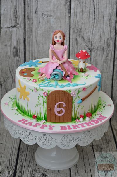 Fairy Art party cake - Cake by designed by mani