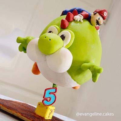 Mario Bros. and Yoshi Cake! - Cake by Evangeline.Cakes 