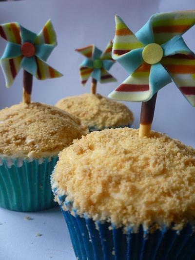 Summery Beach Pinwheel cupcakes - Cake by The Faith, Hope and Charity Bakery