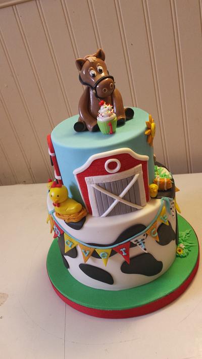 farm themed 1st birthday - Cake by Naomi