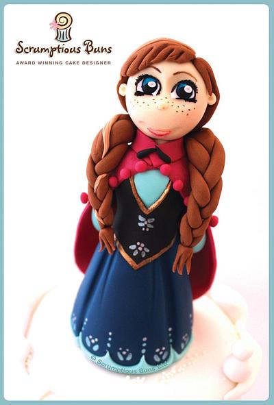 Frozen's Ana Sugar Figure - Cake by Scrumptious Buns