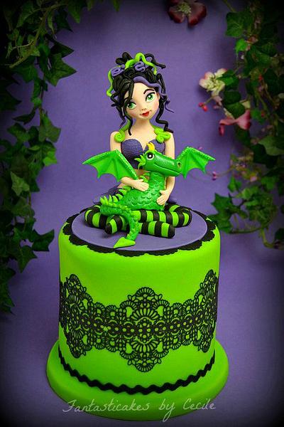 Fairy and Little Dragon Cake - Cake by Cecile Crabot