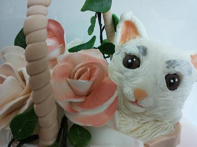 miao!!!! cat and roses - Cake by Simona