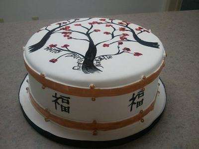 Cherry Blossom fondant - Cake by Kim Dickerson