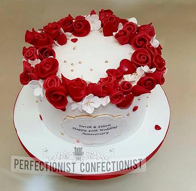Derek & Eileen - Ruby Wedding Anniversary Cake - Cake by Niamh Geraghty, Perfectionist Confectionist