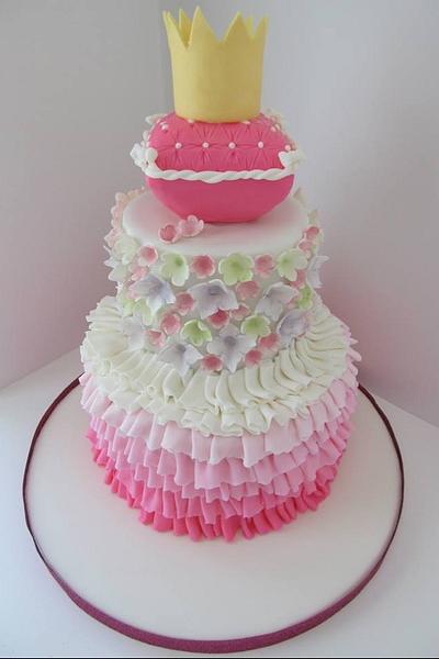 Ruffles, Pillow & Crown 4th Birthday Princess Cake - Cake by Denise Frenette 