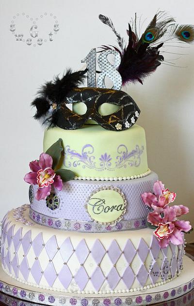 18th Birthday (more) Feminine Masquerade Themed Cake - Cake by G Sweets