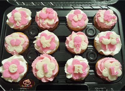 Baby Girl Shower Cupcakes  - Cake by sweetsforall