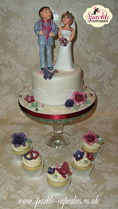 Football & Flowers Wedding Cake - Cake by Sparkle Cupcakes