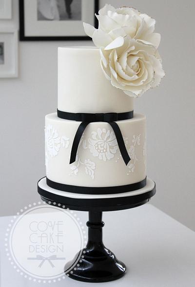 Monochrome Wedding Cake - Cake by Cove Cake Design