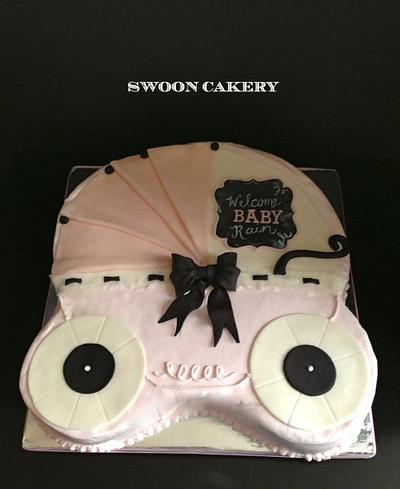Baby Carriage Baby Shower Cake - Cake by SwoonCakery