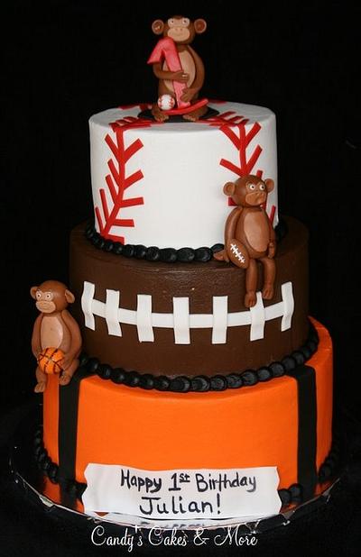 Sports themed Monkey cake - Cake by Candy
