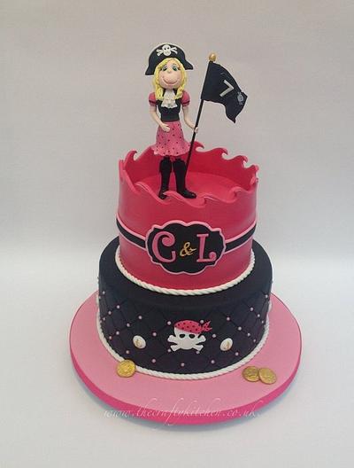 Pink Pirate Cake - Cake by The Crafty Kitchen - Sarah Garland