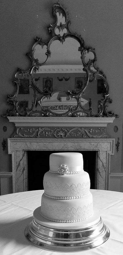 Ivory and lace wedding cake - Cake by Marvs Cakes