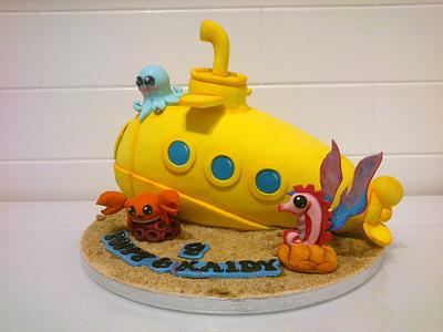Cute Yellow Submarine - Cake by Danielle Lainton