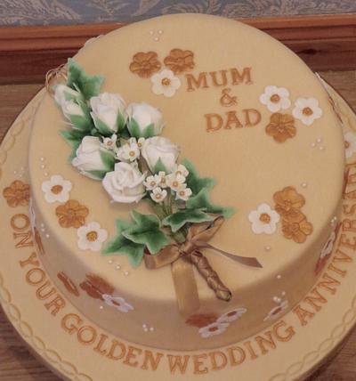 Golden Wedding Anniversary Cake - Cake by K Cakes
