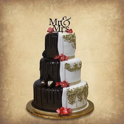 Mr. & Mrs. Chocolate Half & Half - Cake by MsTreatz