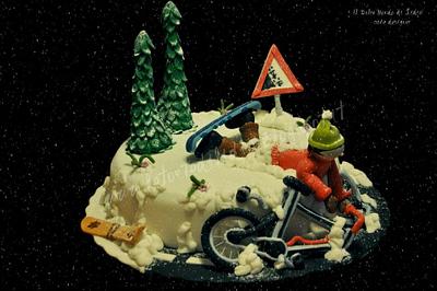 Cycling in the snow.... - Cake by Il Dolce Mondo di Lidia